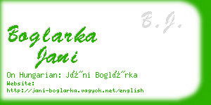 boglarka jani business card